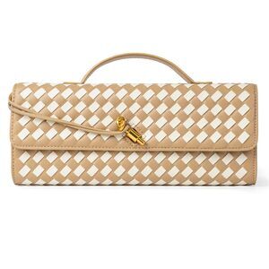 1548 Woven Purse Evening Clutch Woven Leather Handbags Crossbody Bag Purse